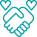 Ícone de mãos dadas para voluntariado